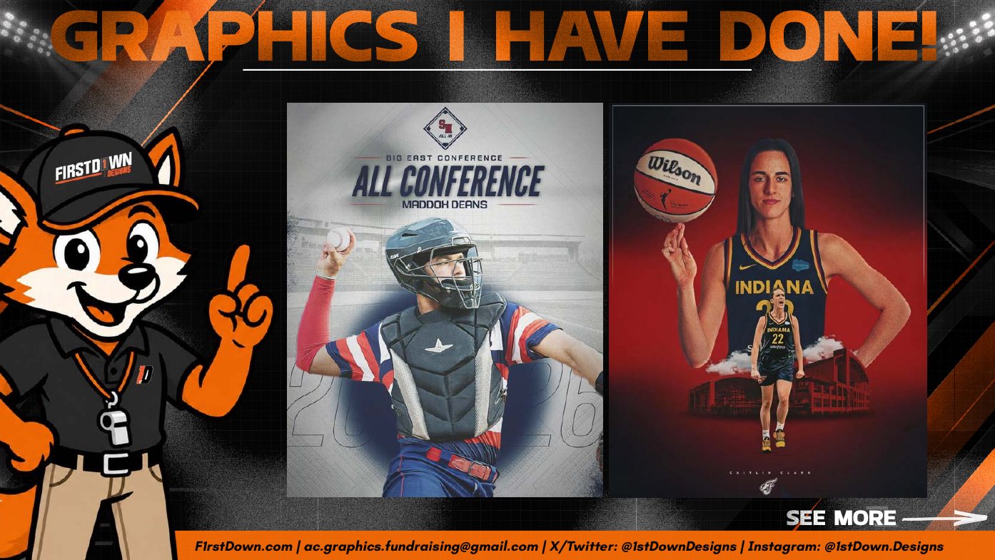 Basketball and football athlete feature graphic design examples